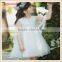 Medium length short sleeves Anti wrinkle girl chiffon wedding dress uses children clothing