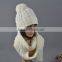 high quality cable knit chunky women knitted hat and scarf