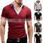 Zm40281b High Quality Men's Fake Two-piece Suit Casual Short Sleeve T-shirt