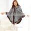 New Winter Warm Elegant Faux Mink Collar Fur Hooded Cape Plaid Sleeveless Women Coat