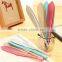 0.5mm black pen feather shape ballpoint pen plastice office stationery pen