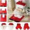 Happy Christmas Santa Toilet Seat Cover and Rug Bathroom 3 Pcs/Set