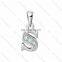 Wholesale Stainless Steel Jewelry Charms Alphabet Letter S Pendant,Crystal Alphabet Pendant