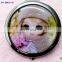 Cute Barbie doll fashion promotional matel pocket mirror