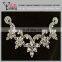 Professional Factory wholesale White Silver Beaded Crystal Rhinestone garment Applique Iron-On