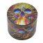 D40mm& H39.5mm Zinc alloy smoke grinder flat pattern tobacco accessory with 4-layer and colorful logo for tobacco, cigarette,smoking