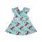 Casual Design A-line Summer Ruffles Cold Shoulder Floral Dress For Girls