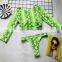 Long sleeve crop top Neon snake print bikini 2019 Sexy High cut swimsuit female swimwear women Bathing suit Beach wear