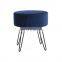 Customized Fashion Velvet Round Shape Foot Stool Ottoman Pouf Living Room Ottoman Stool Footstool