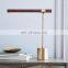 Amazon Hotel operated Up Nordic Luxury bedside lamp gold metal wooden table lamp decorative for home
