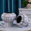 Nordic Creative Brown Stripe White Ceramic Table Vase For Hotel Showroom Decoration Art