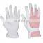 HANDLANDY Breathable Pink Pigskin Leather Scratch Resistance Yard Work Women Gardening Gloves With Mesh Back