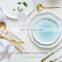 European Style Frankfurt style Gold Rim Spot Ceramic Plate Fish Dish Steak Western Dish Dessert Plate Rice Bowl Phnom Penh Serie