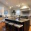 Modern open base wood kitchen cabinet door layout