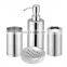 Stainless steel bathroom accessories liquid bottle, toothbrush holder,rinse cup and soap container