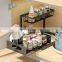 2 Tier Pull-Out Storage Organizer Cabinet Under Sink Basket Spice Rack For Kitchen