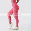 Ribbed Peach Butt Yoga Leggings Custom Invisible Pocket Tummy Control Sports Pants