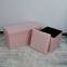 Foldable storage velvet ottoman-Pink