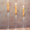 Set of 3 Pieces Transparent Glass Candle Holder Set Single Tall Candle Stand Jar For Wedding Decoration