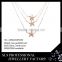 2015 Generous and high fashion 925 silver sister rose gold latest model starfish cubic zircon necklace set for ladies