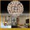 Lucky ball &spherical shade crystal pendant lighting lamp&ball pendant chandelier light for hotel and villa