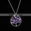 2016 Fashion Silver Gems Opal Natural Stones Tree Of Life Unique Necklace SMJ0176