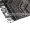 black and gray woven big size jacquard with tassel scarf