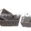 3pcs square garden flower basket with plasitc liner