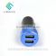 Blue and Black Color Dual 2.4 Output USB Chargers for Auto Car Cigarette Lighter Power Bank