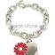 Sun flower Metal heart shape solid perfume container /lip gloss bracelet, various design, OEM designs accepted.<DHCA9007>