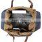 custom high quality canvas leather trim weekender bag