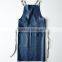 Custom blue cotton canvas kitchen cooking apron with cross-back straps