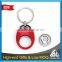 Low MOQ red color plating zinc alloy coin holder keychain