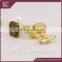 Luxury gold plated oval shape cufflink