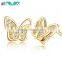 Silver 925 gold plated butterfly earrings