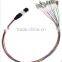 12 cores fun-out type SM mpo-lc fiber optical patch cord