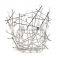 Chrome steel or stainless steel metal fruit basket, bird nest blow up style basket