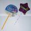 blue factory design seven folding pp fan/pp hand fan/custom printed folding hand fan