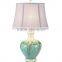 Creek Classics Cream and Blue Metallic Drip Glaze Ceramic Table Lamp