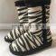 Shoes children 2016 wholesale indoor shoes zebra print slipper boots indoor slippers