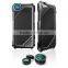 Aluminum alloy + Silicone 3 in 1 impact/shockproof phone case with wide angle camera lens