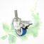 Light Duty 2 Inch Blue PVC Screw Stem Caster Wheel With Brake