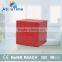 Customized cheap red cube real woode led funny alarm clock