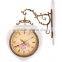 China Wholesale Cheap Double Sided Wooden Clock Themes For Decor