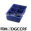 Durable and classical 6 cavities grid check square silicone ice cube tray