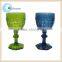 thick stem red wine glass, heavy ribbed wine glass
