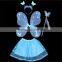 HOT Kids Festival Single Layer Rose Tie Butterfly Fairy Wings Magic Wand Headband Costume Set/Birthday Party Performance Supply