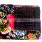 Black Floral Print Cotton Indian Kantha Quilt