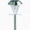 6PK Stainless Steel Solar Pathway Light LED Outdoor Landscape Lawn Lamp