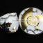 Fine china electric porcelain tea cup and saucer set golden printing cup and saucer cheap